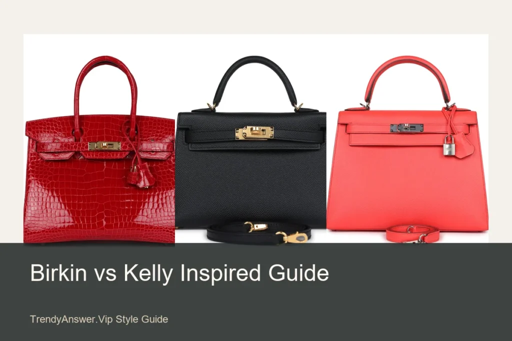 Hermes Birkin vs Kelly inspired bag guide with structured top-handle examples.