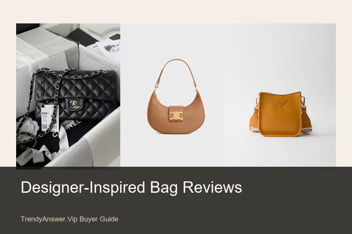 Designer-inspired bag reviews guide with flap, shoulder, and compact bag examples.