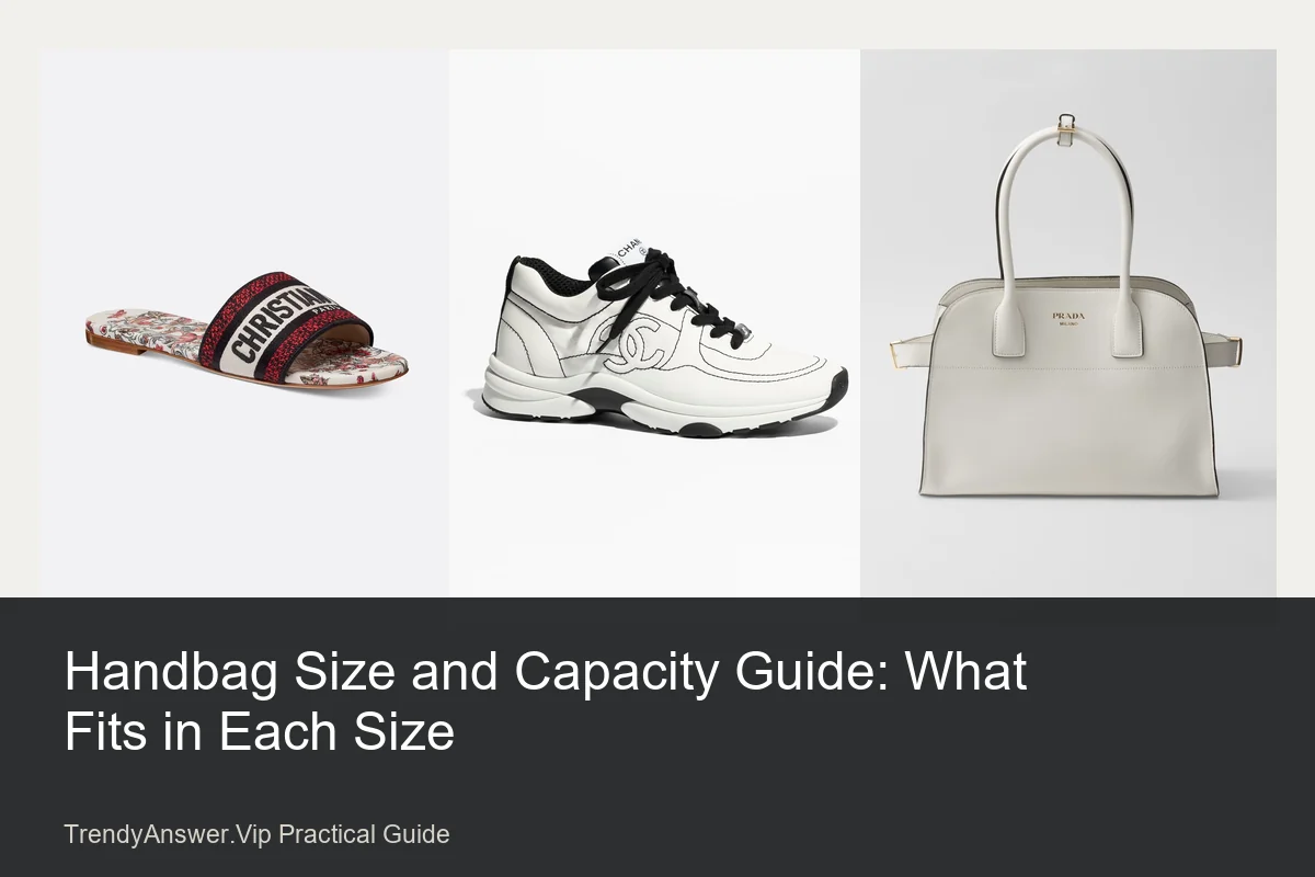 Handbag Size and Capacity Guide: What Fits in Each Size practical comparison guide.
