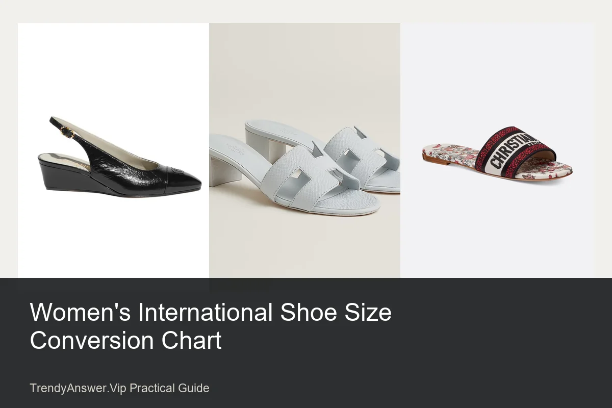 Women's International Shoe Size Conversion Chart practical comparison guide.